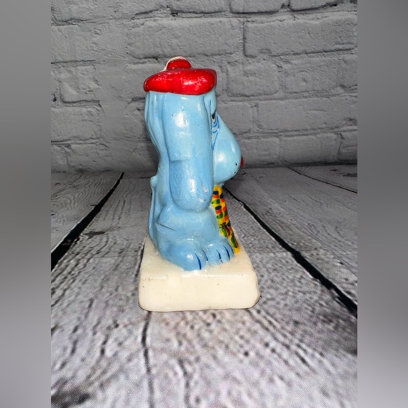 1974 Blue Dog get well candle with original warning label. - Picture 2 of 5